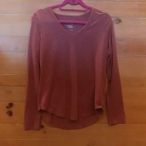 Pink v-neck long sleeve